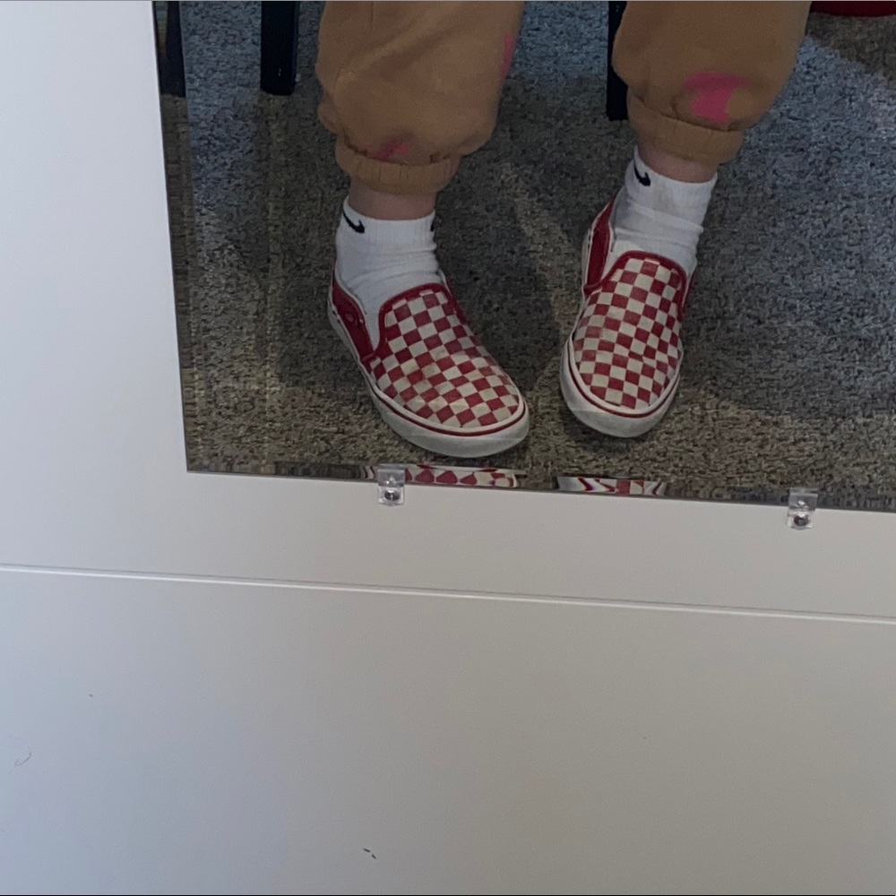 Red checkered vans